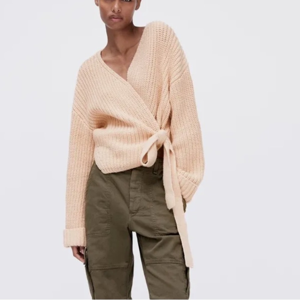 Zara tied wrap cardigan medium nwt